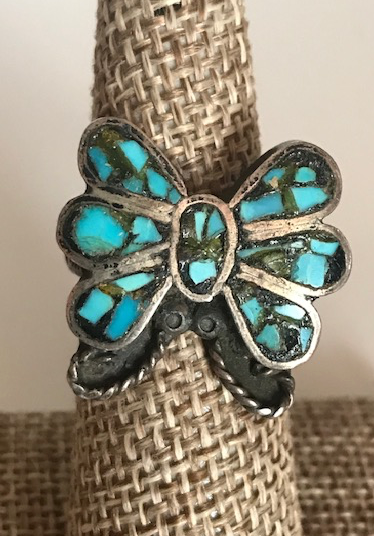TURQUOISE INLAY BUTTERFLY RING
