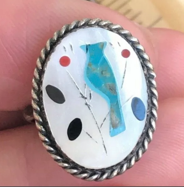 Vintage Bluejay MOP Ring