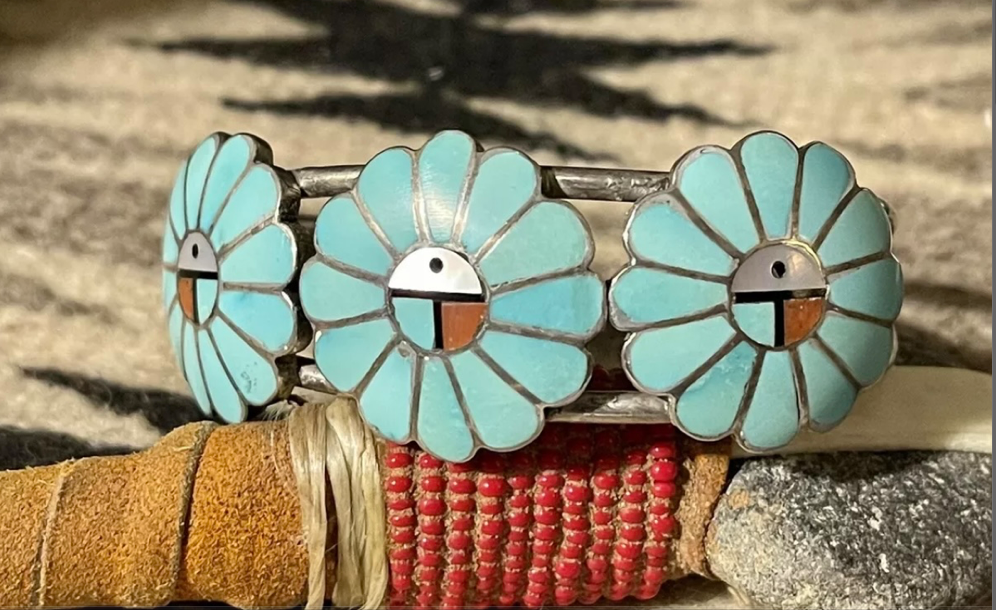 Zuni Inlay Bracelet Ring Set